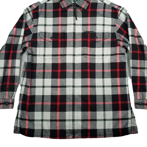 Lauren Ralph Lauren Flannel Plaid Long Sleeve Zip-Up Shacket Size Md / Lg Y2K - Picture 5 of 14